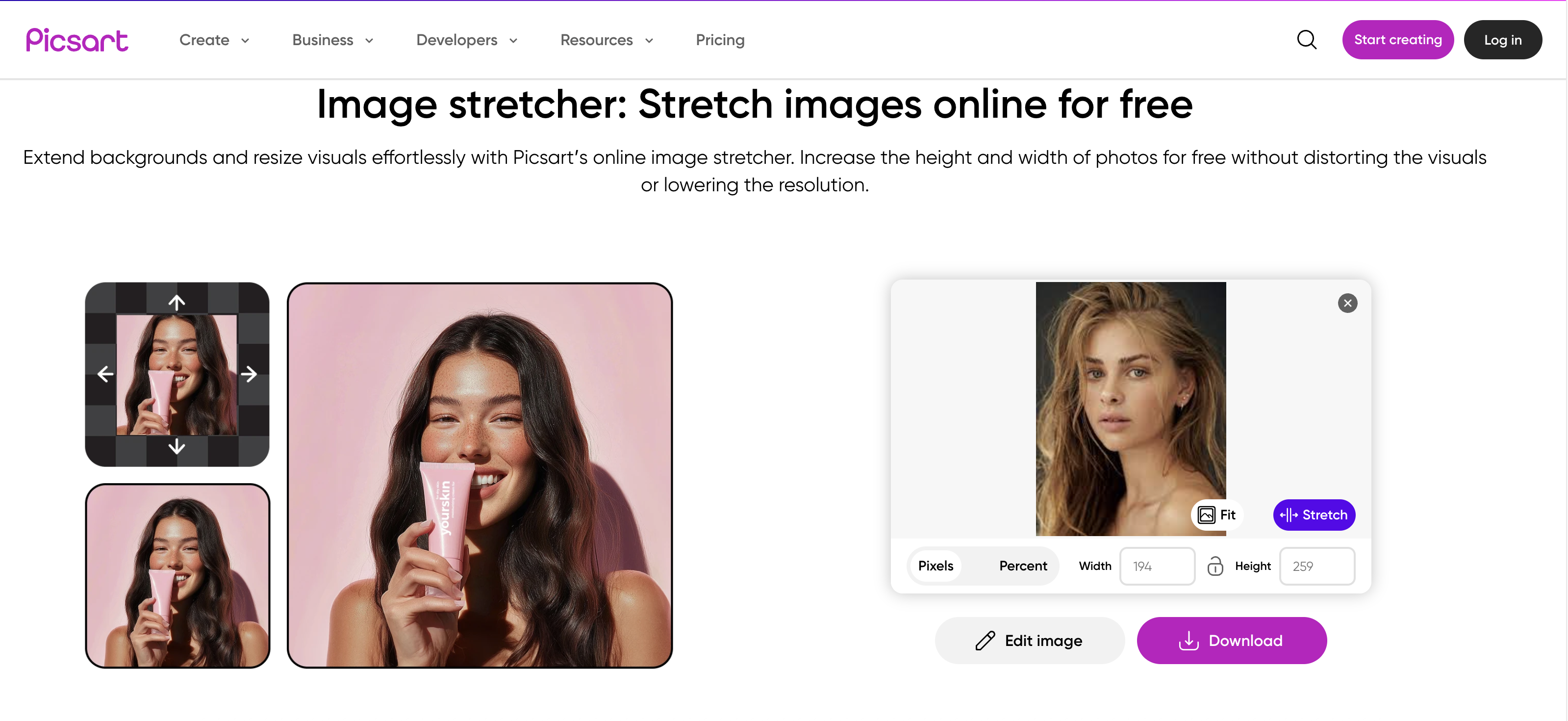 Picsart image stretcher