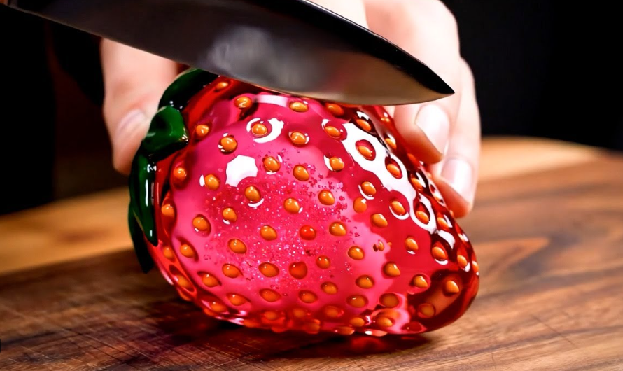 AI ASMR fruit cutting videos