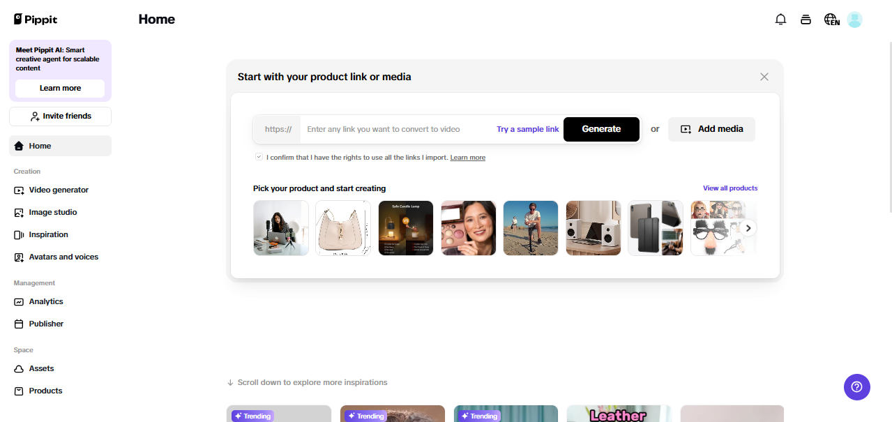 Pippit video generator