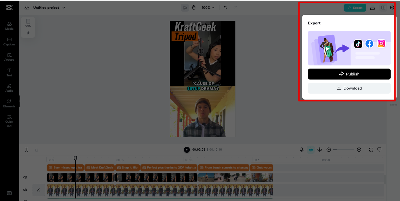 exporting video from Pippit