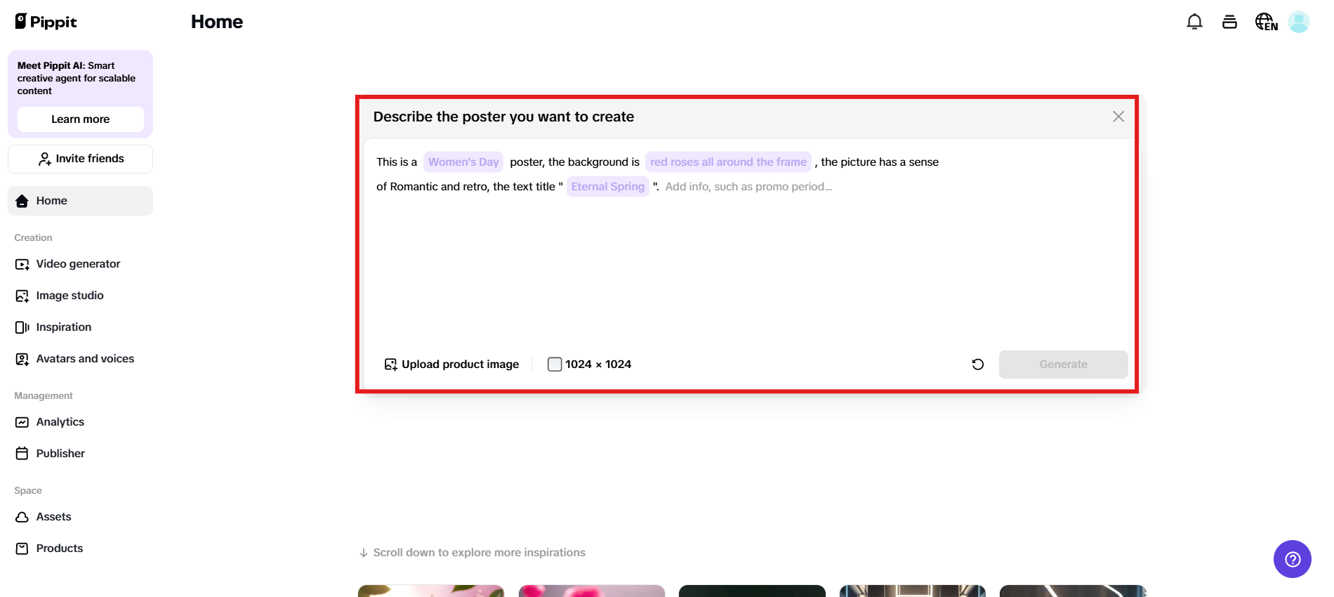 Generate posters from text