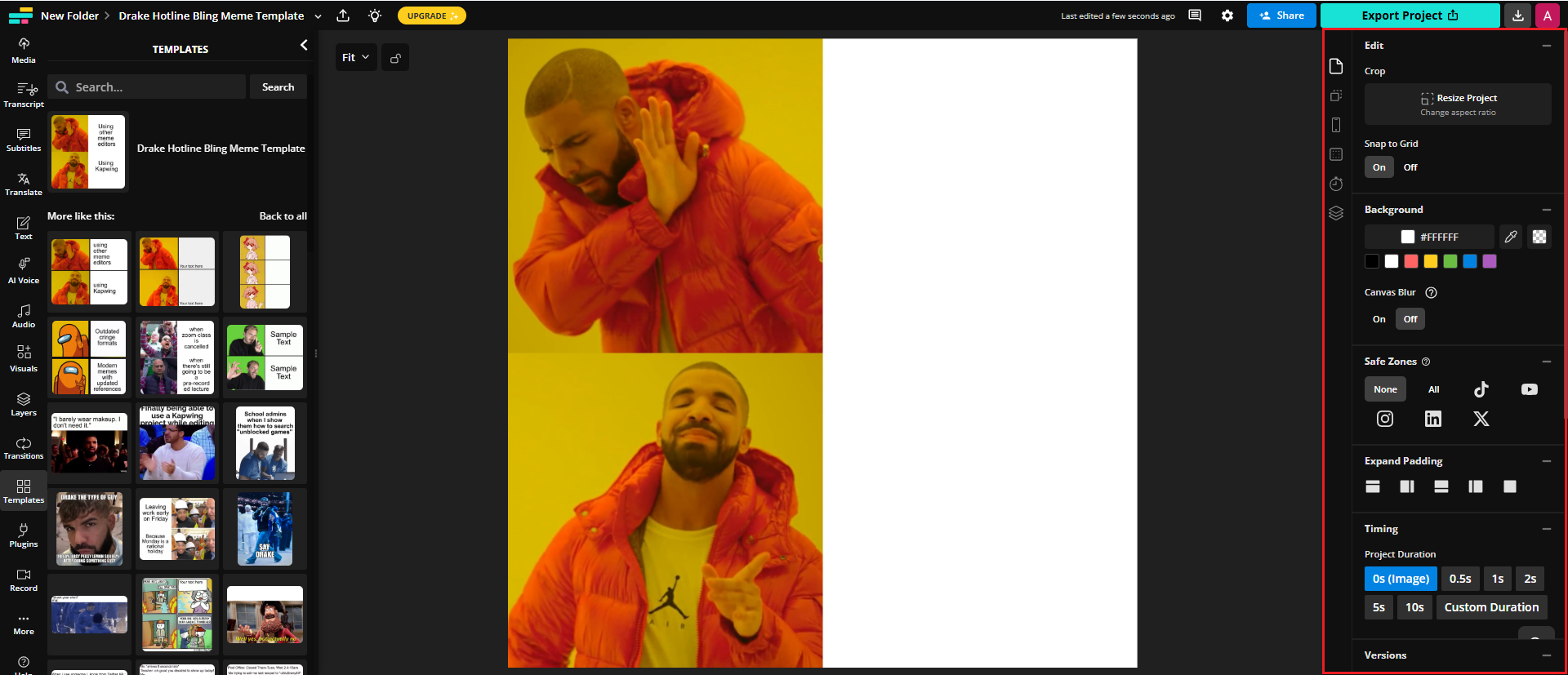 creatorul de meme kapwing