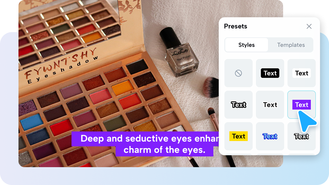 Customizable caption style