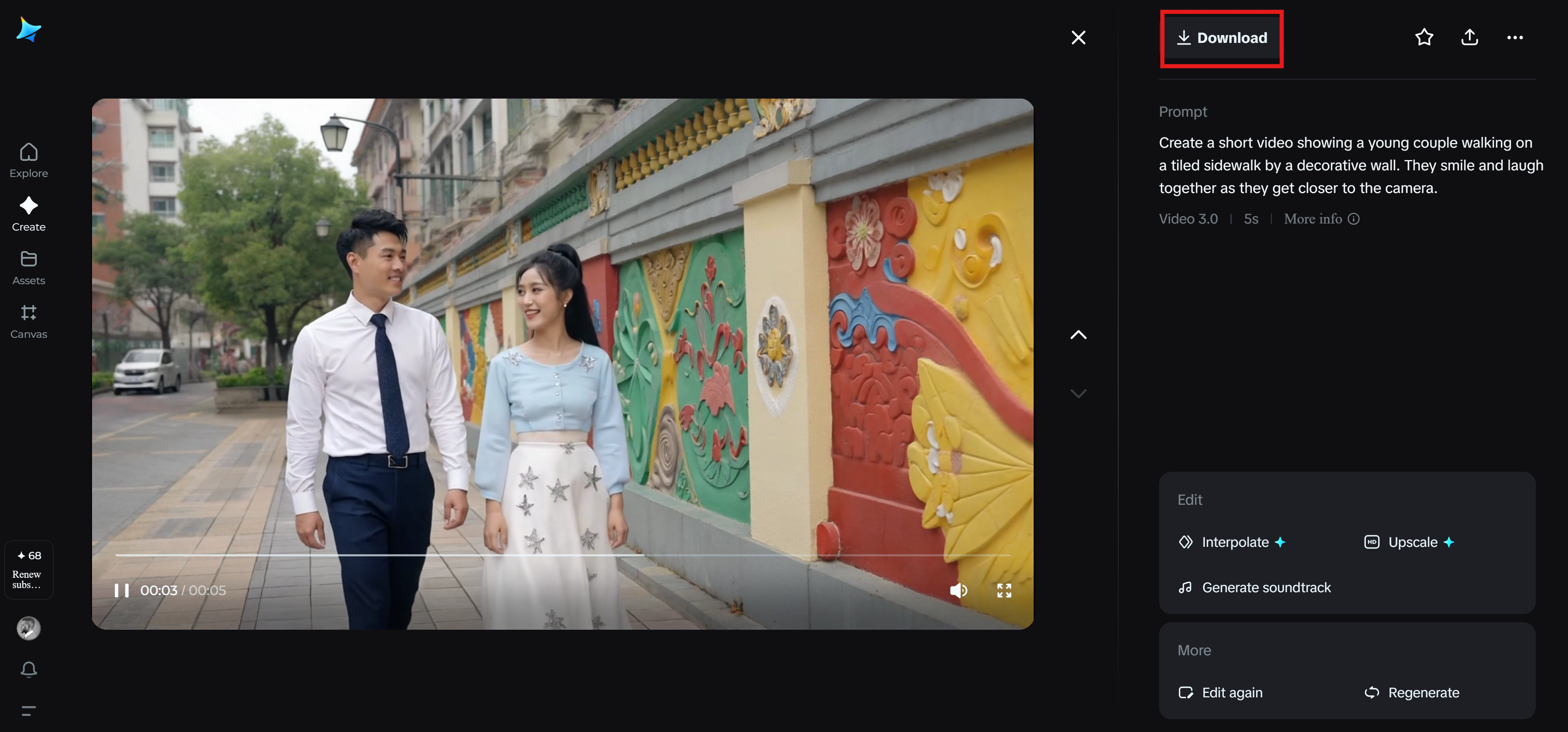 Creazione dinamica di video con Dreamina