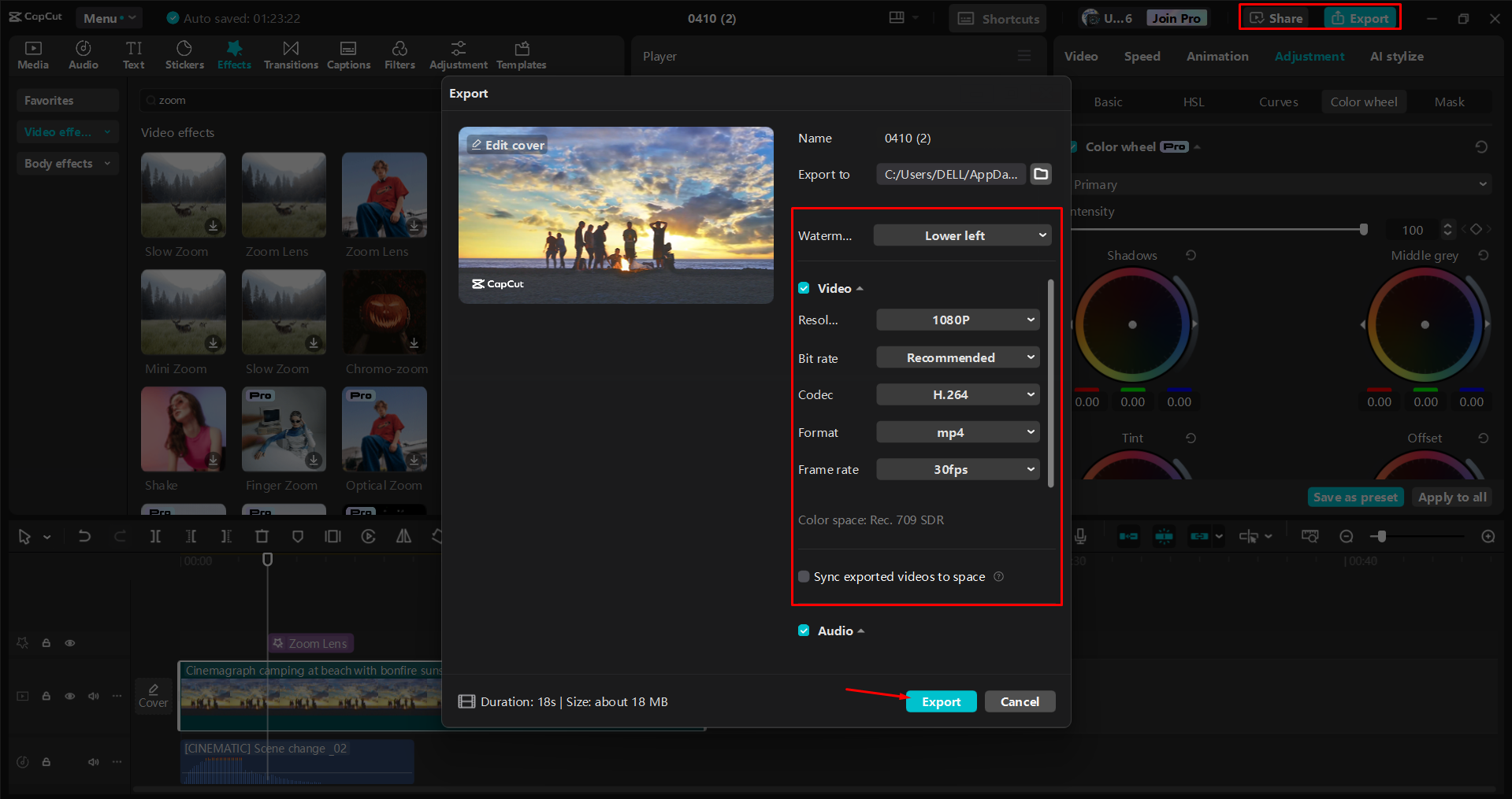 Pag-export ng video mula sa CapCut desktop video editor