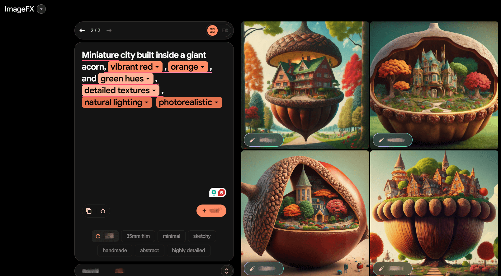 Interface do ImageFX - um eficiente e o melhor gerador de imagens por IA gratuito no Reddit