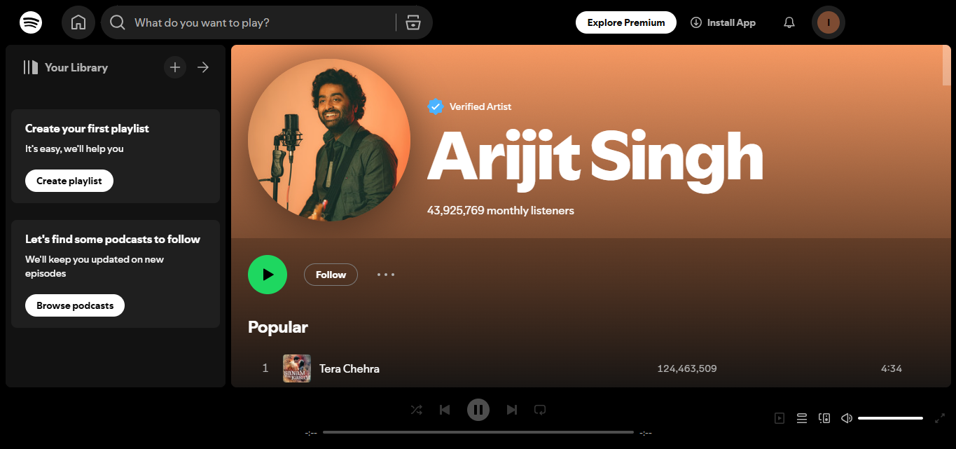 Arijit Singh - La cantante più seguita su Spotify in India