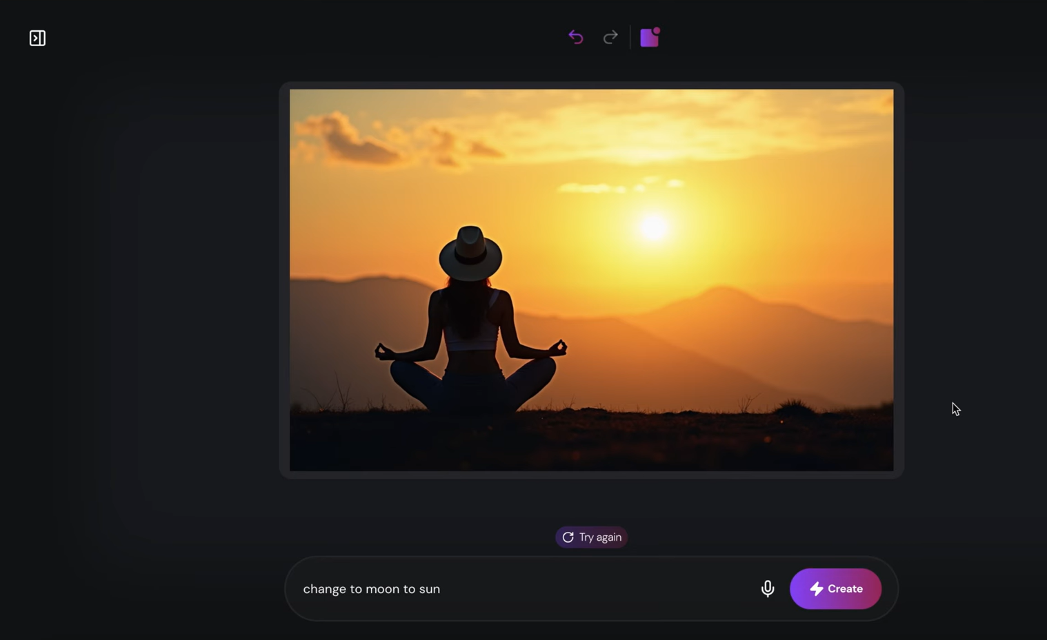Interface of Phedra AI - a user-friendly AI photo editor with prompts