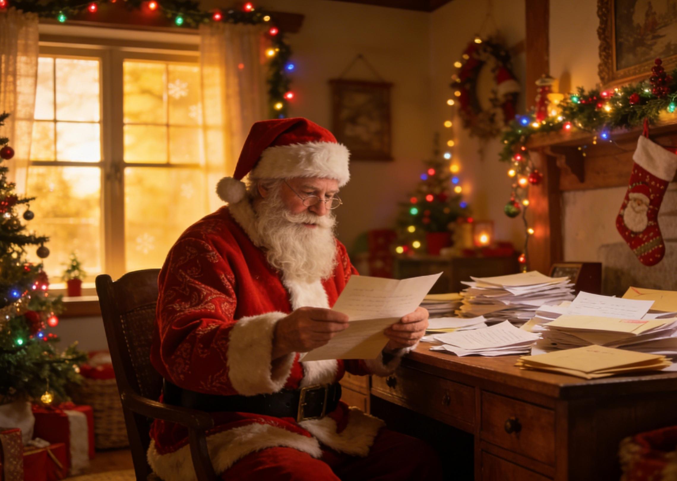 Jultomten kopplar av vid eldstaden och smuttar på kakao