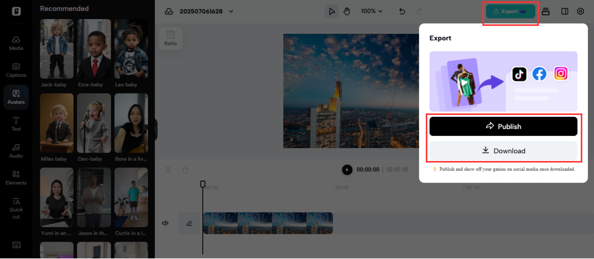 Export your video