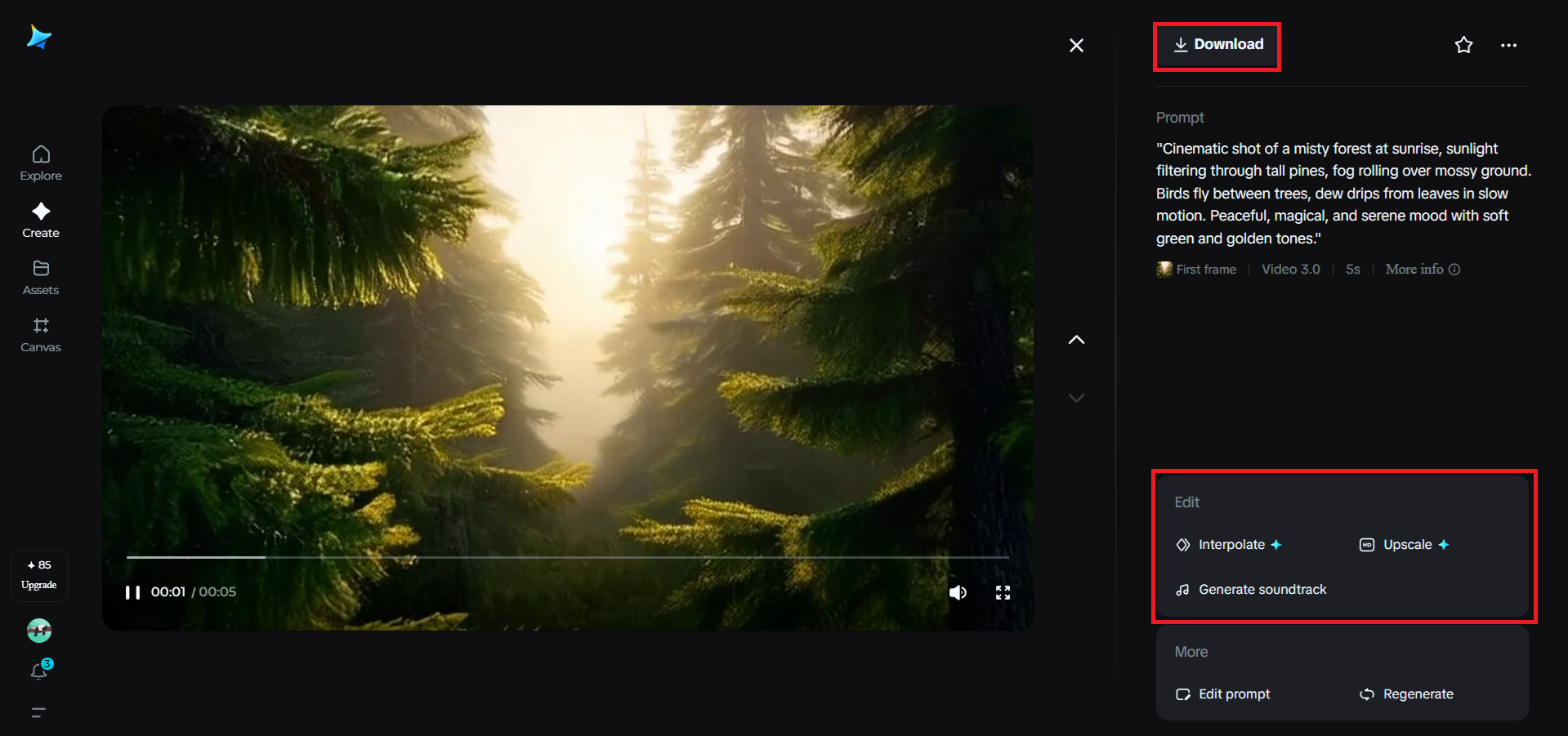 Edit and download