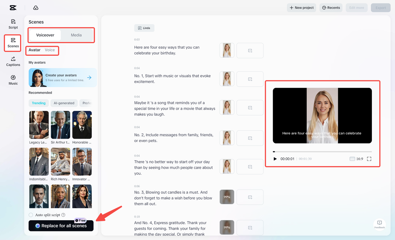 Add voiceover to the video