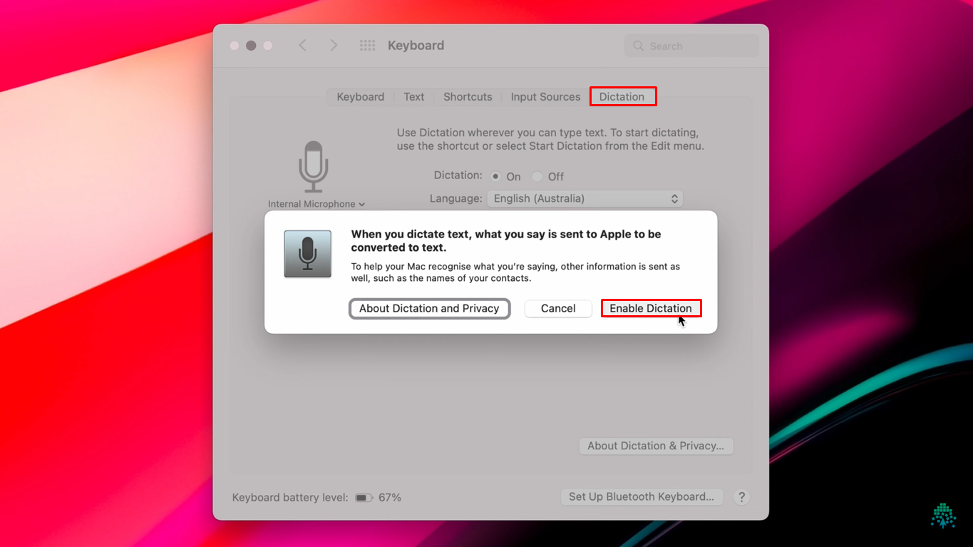 Activer la dictée sur Mac