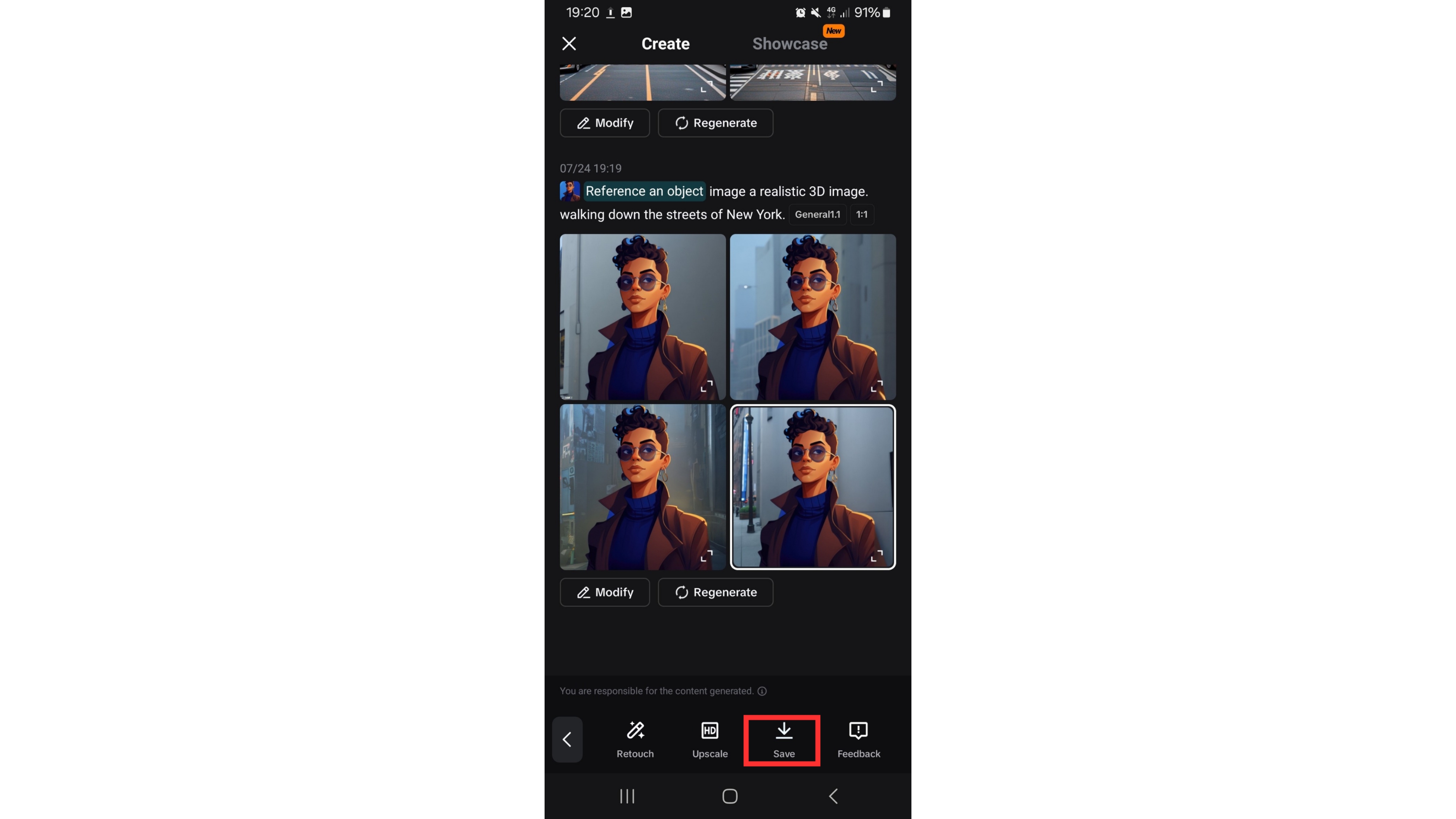 Modifica immagini Android - Sfondo con IA - Applica ed esporta