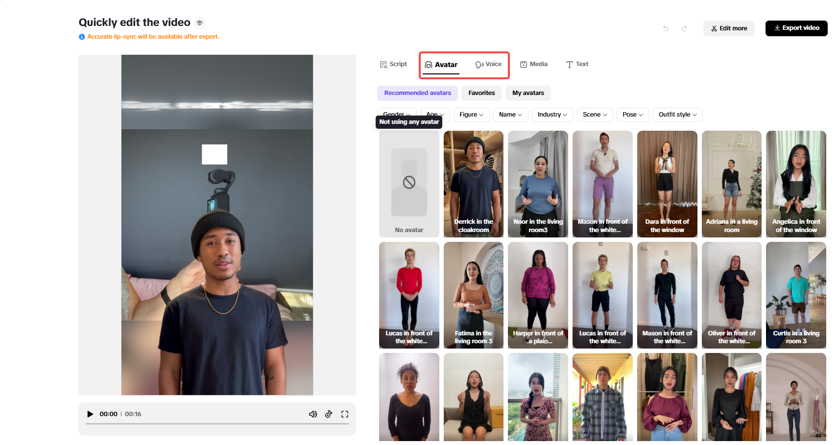 Pippit AI avatars