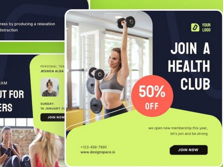 Fitness e palestra Figma Modelli Instagram