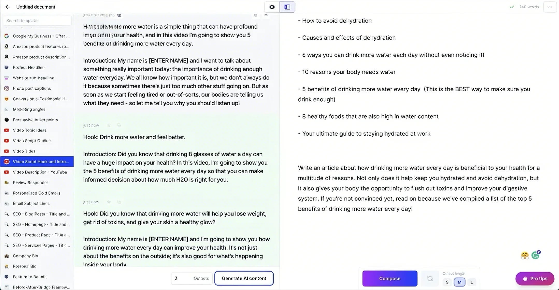 YouTube ai script generator