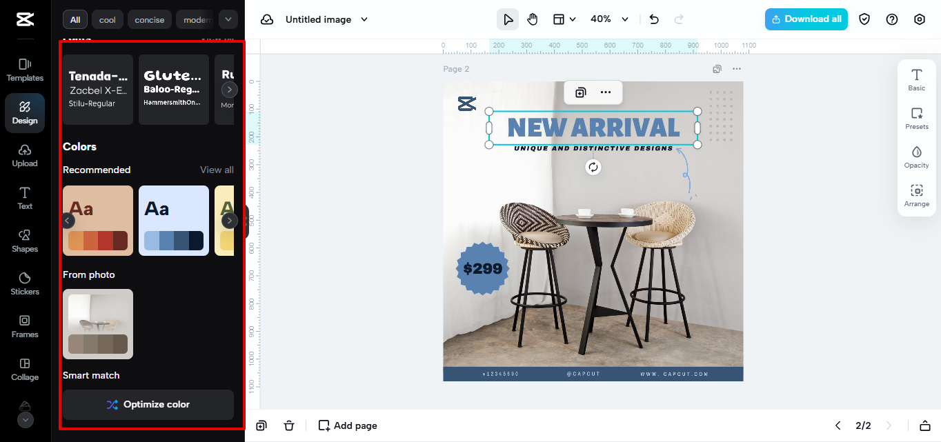 One-click color optimization