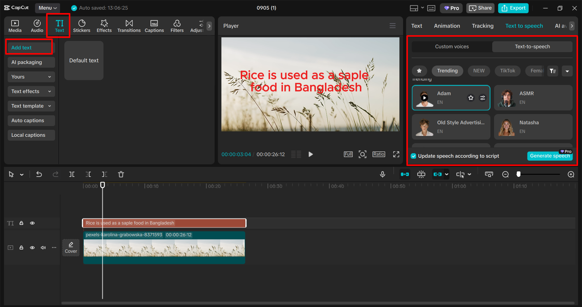 Adding a voice-over in the CapCut desktop video editor