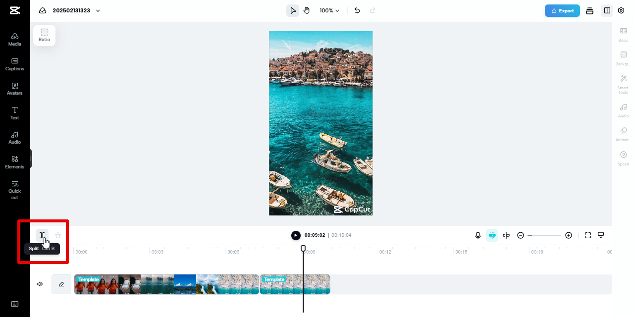 video spliter in Pippit