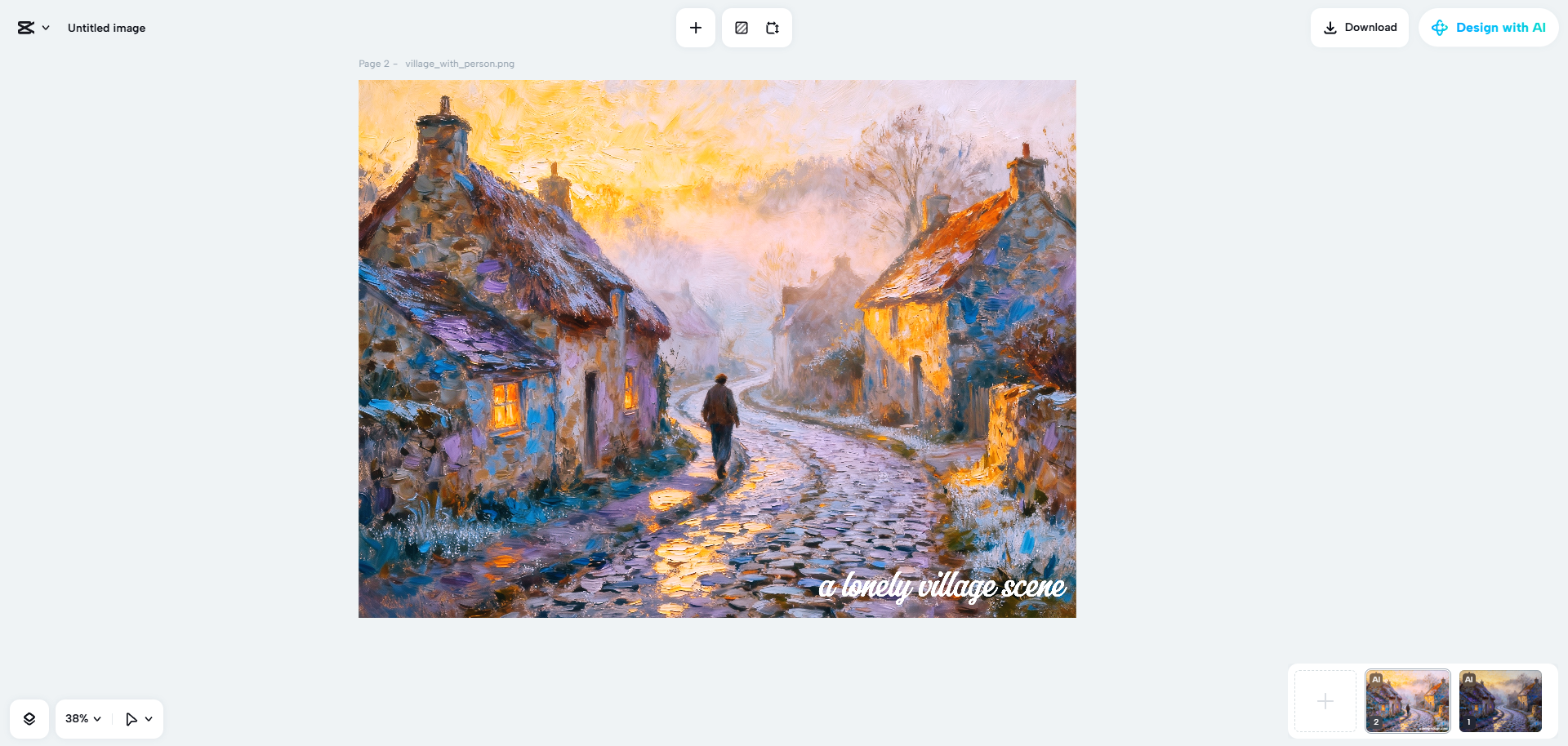 CapCut Web's AI design feature in action