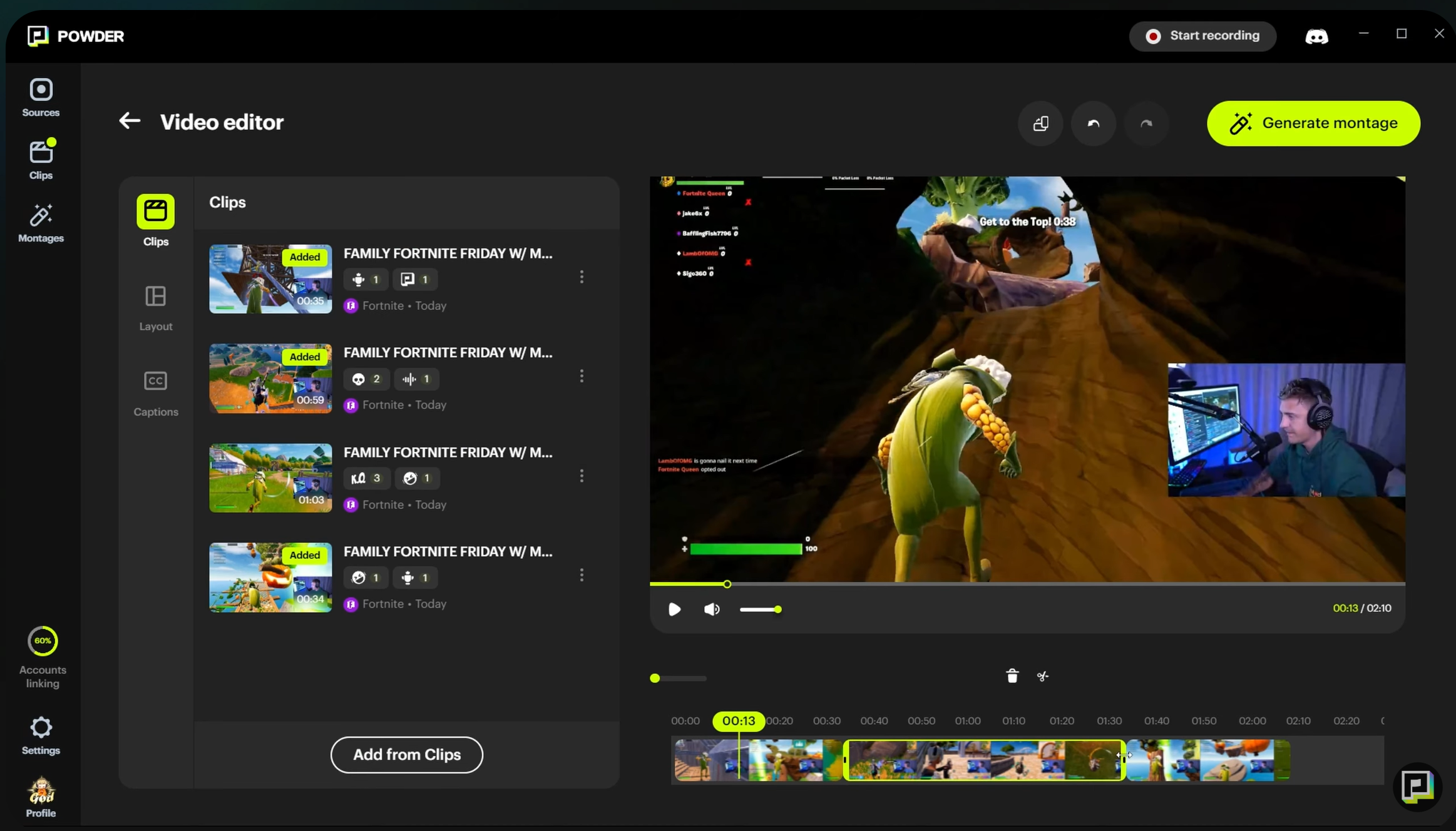 Powder AI - a well-known AI gaming video editor