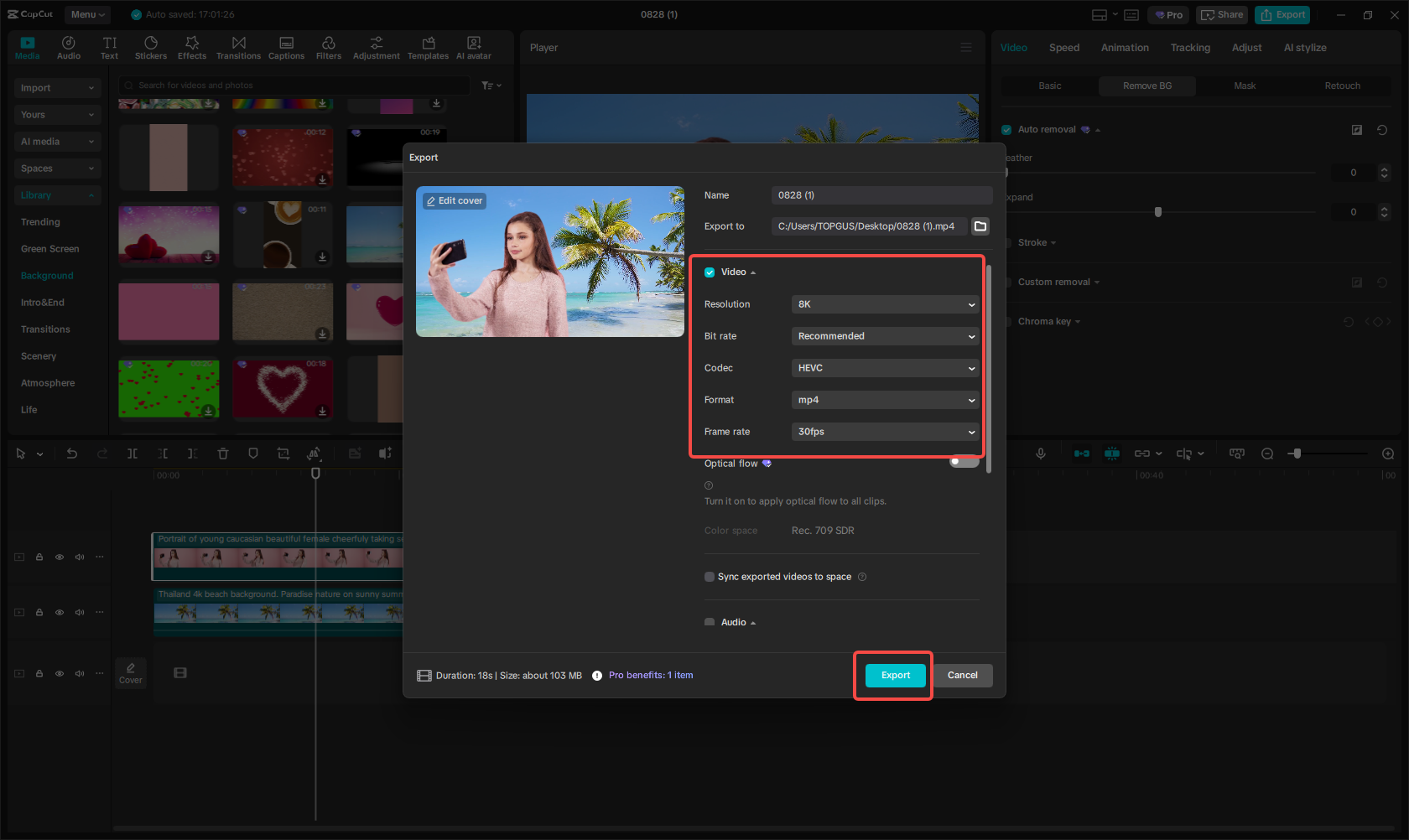 Exploring the video with a new background