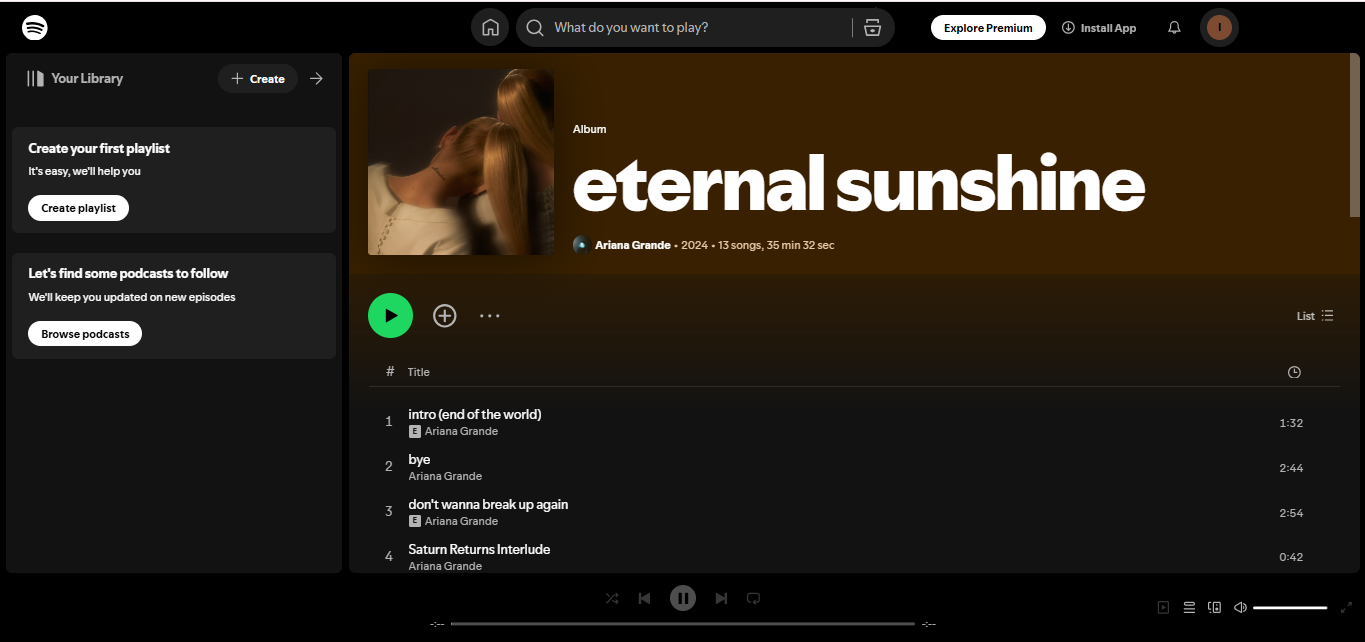 Ariana Grande 'den Eternal Sunshine - Spotify' da en çok dinlenen albümlerden biri