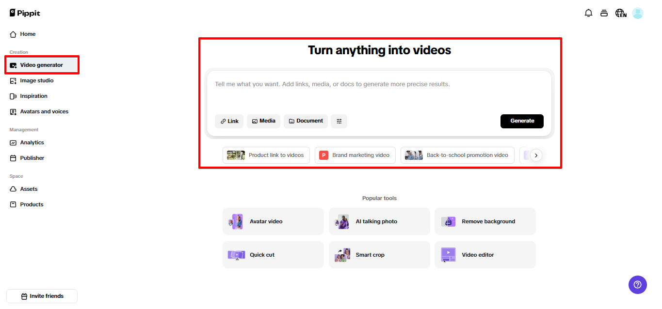 Pippit video maker