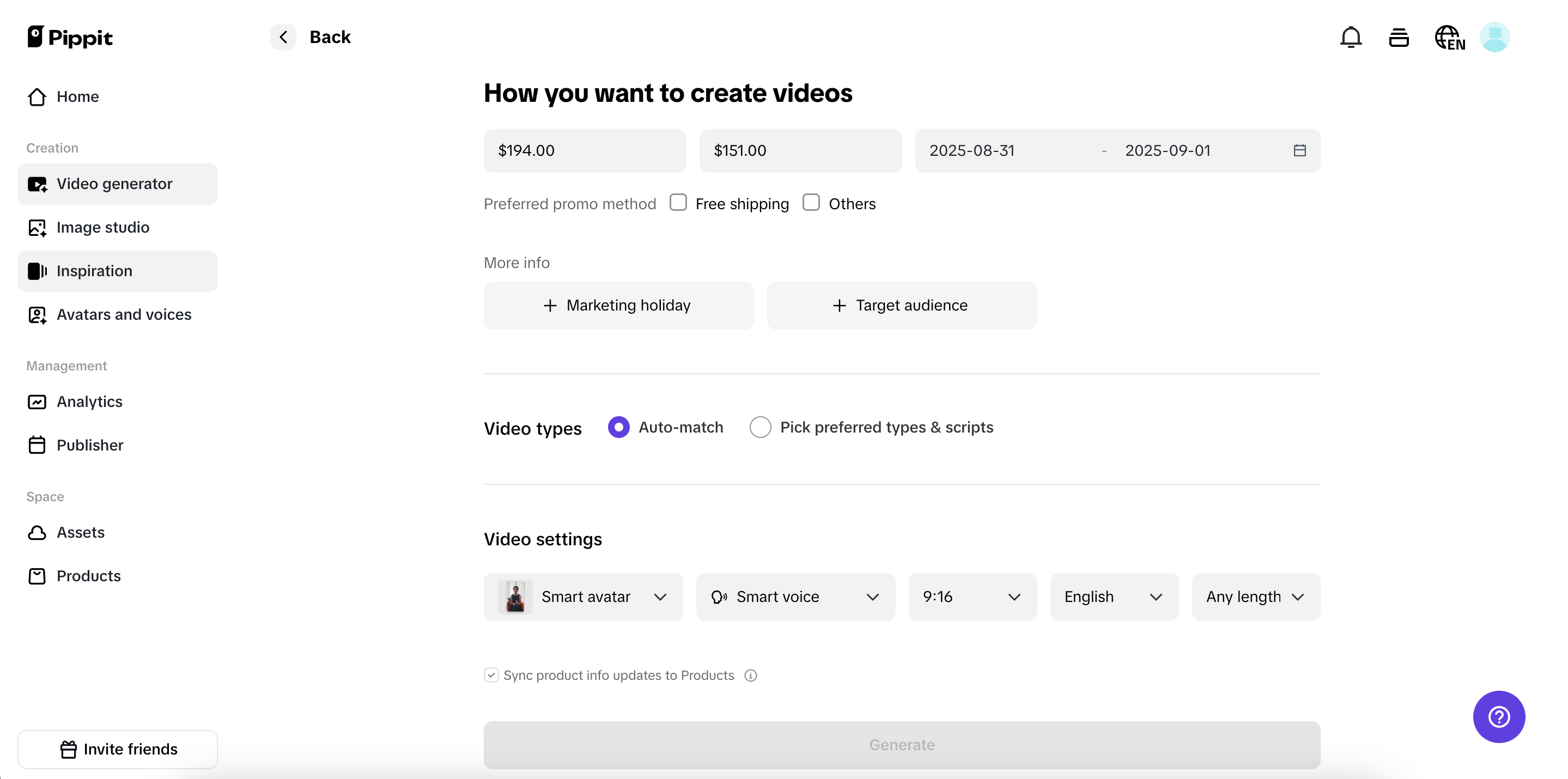 Customize video settings