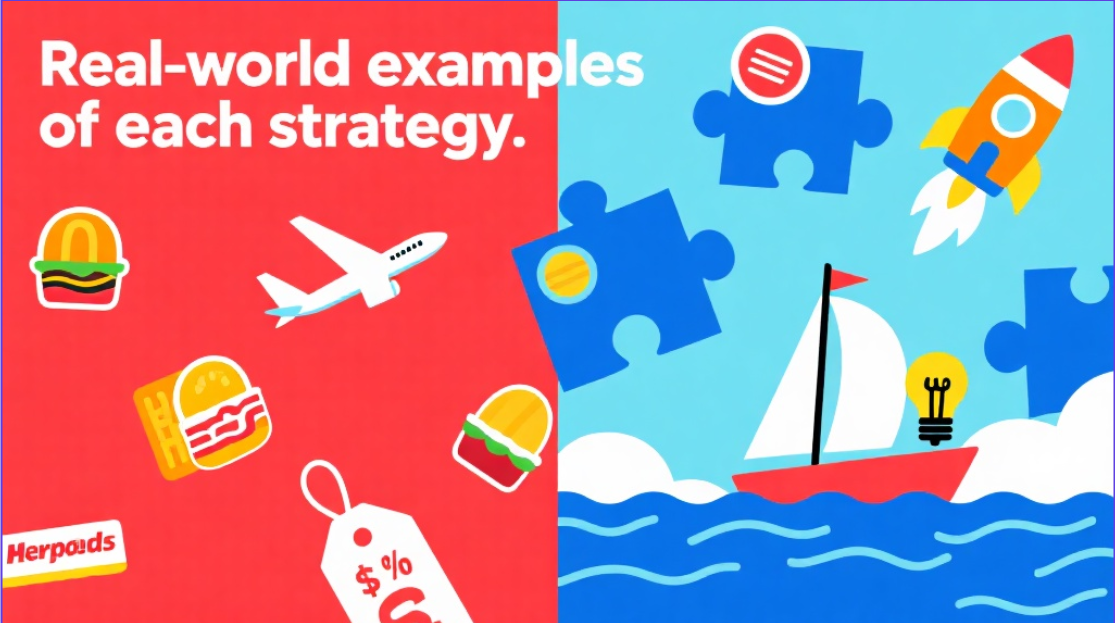 Examples of red and blue ocean strategy