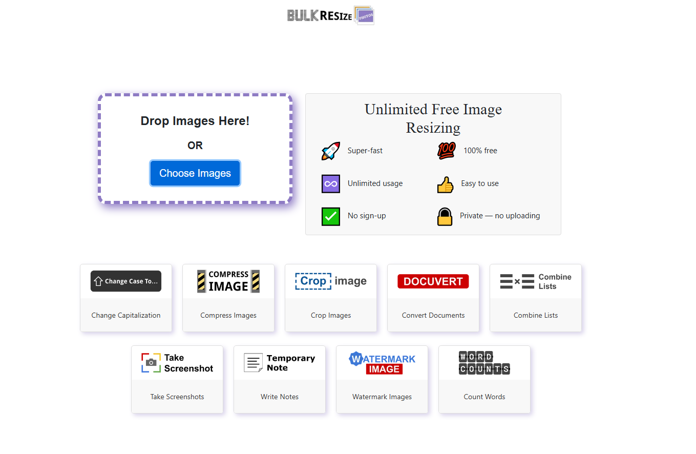 BulkResizePhotos bulk image resizer