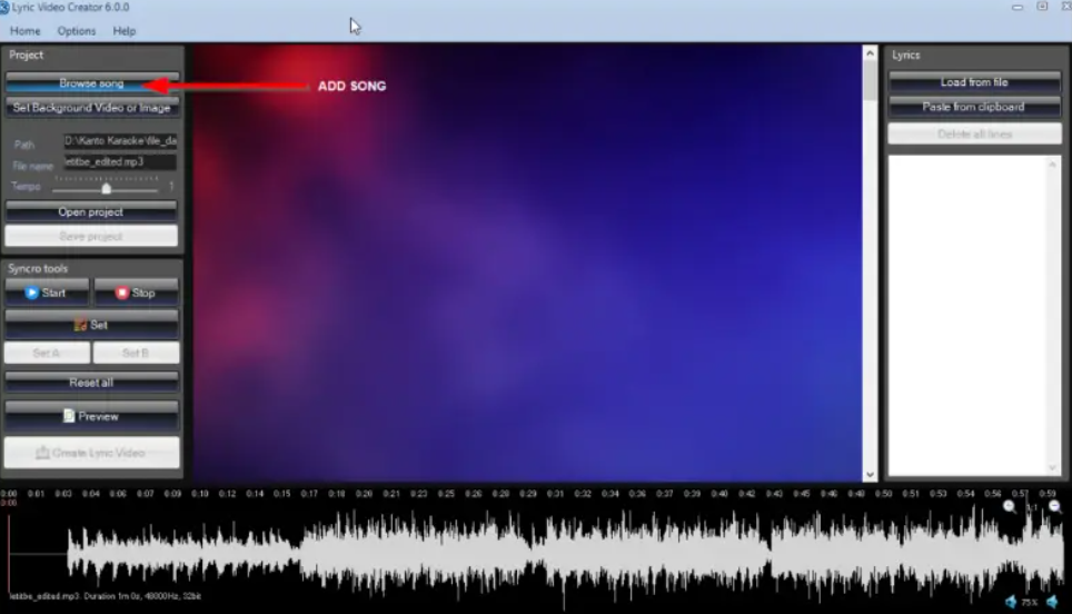 Lyric Video Creator