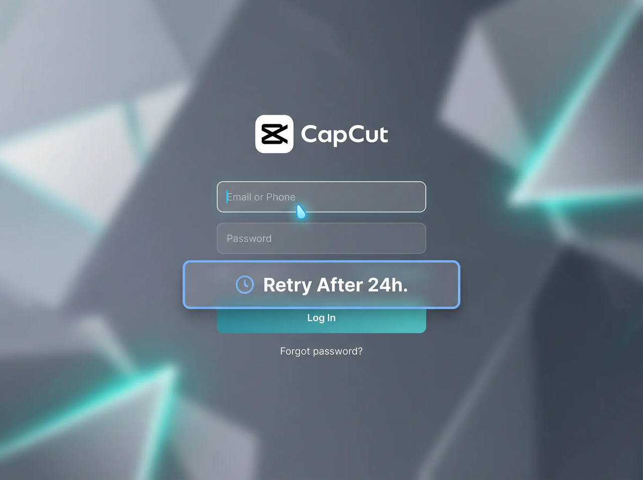 登入後24小時重試CapCut