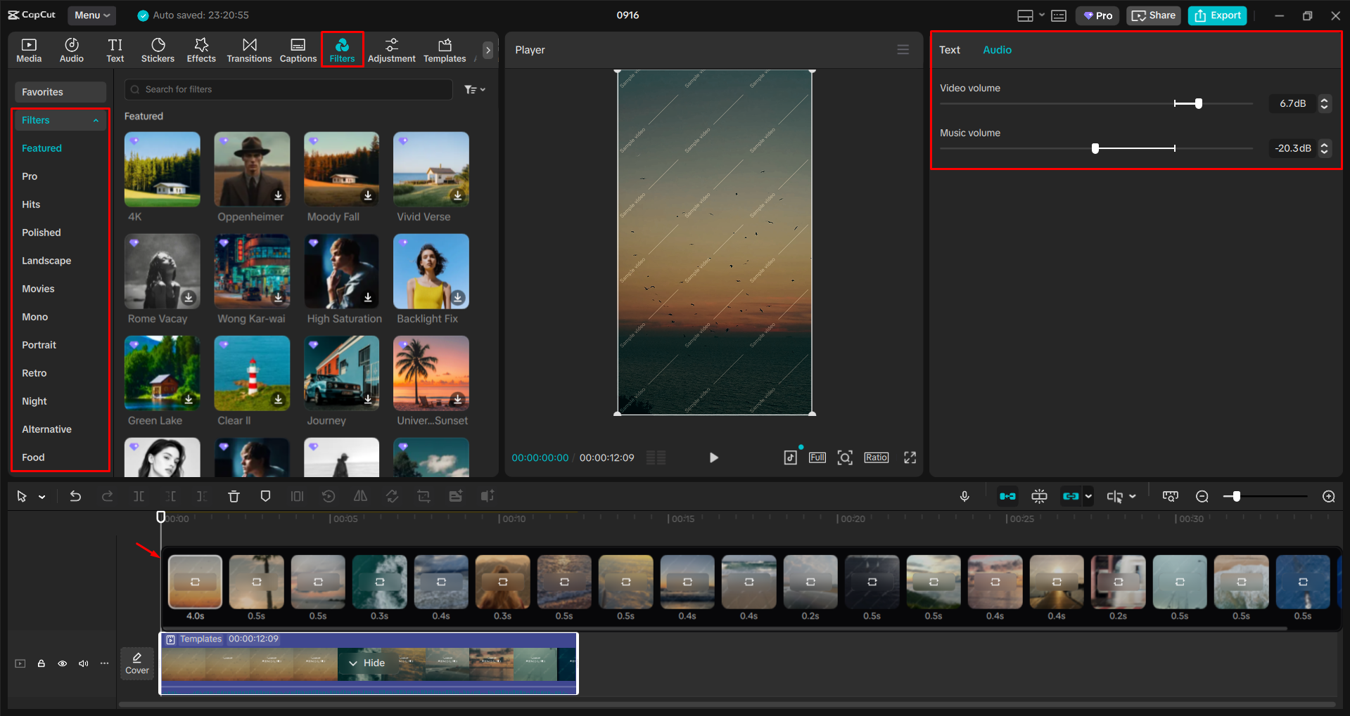 Editing the video template in the CapCut desktop video editor
