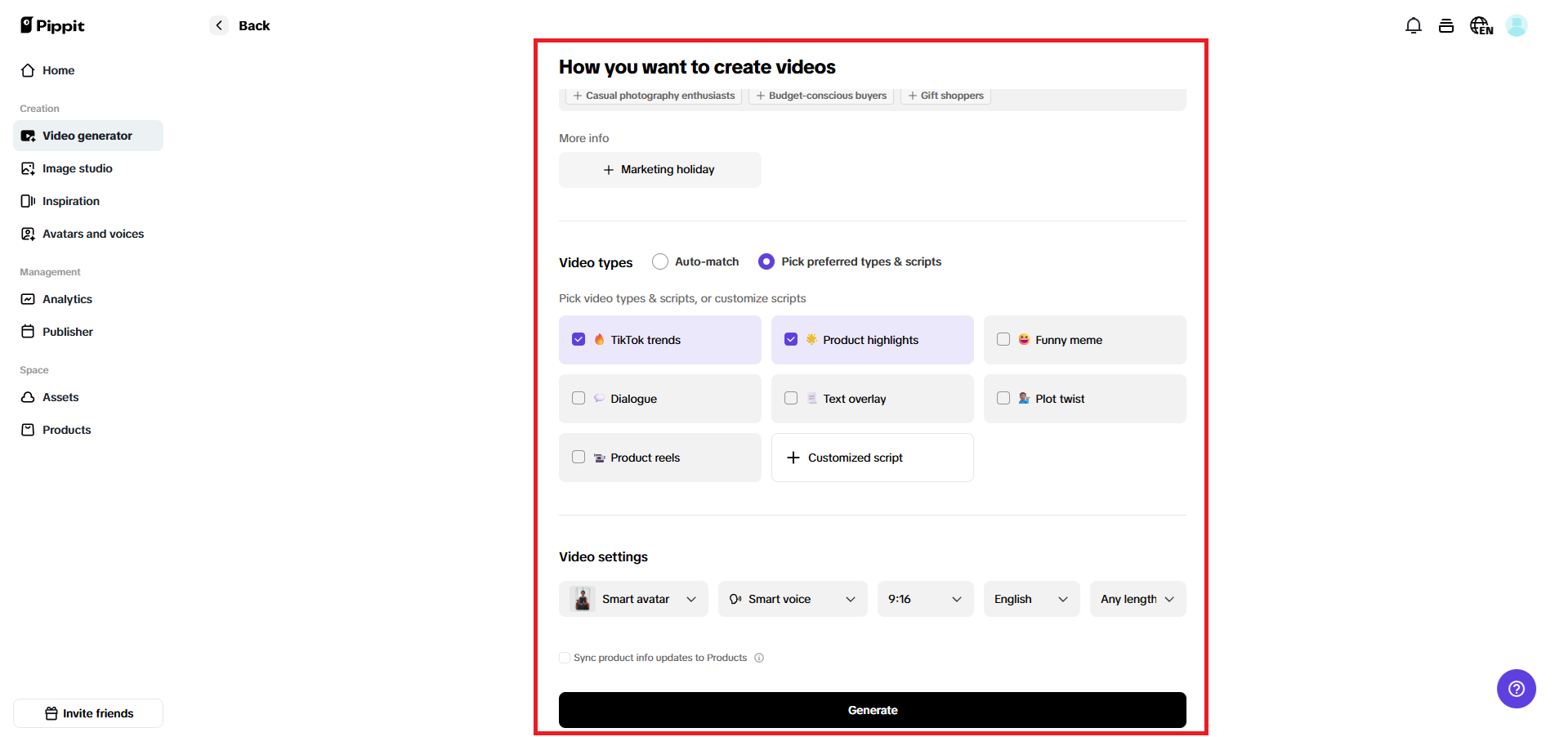 How you want to create a video page