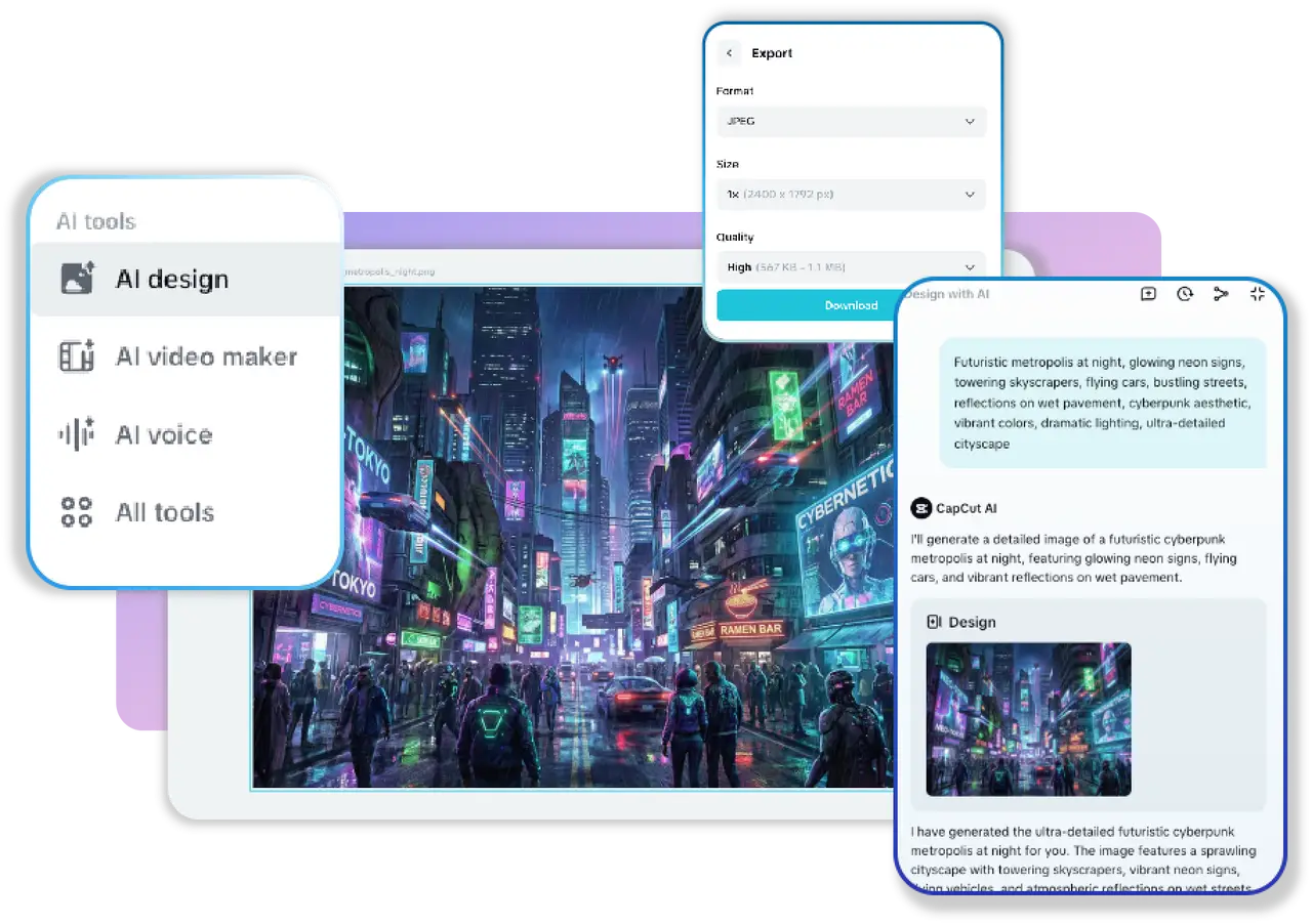 在CapCut Online中使用Seedream 5.0 AI設計