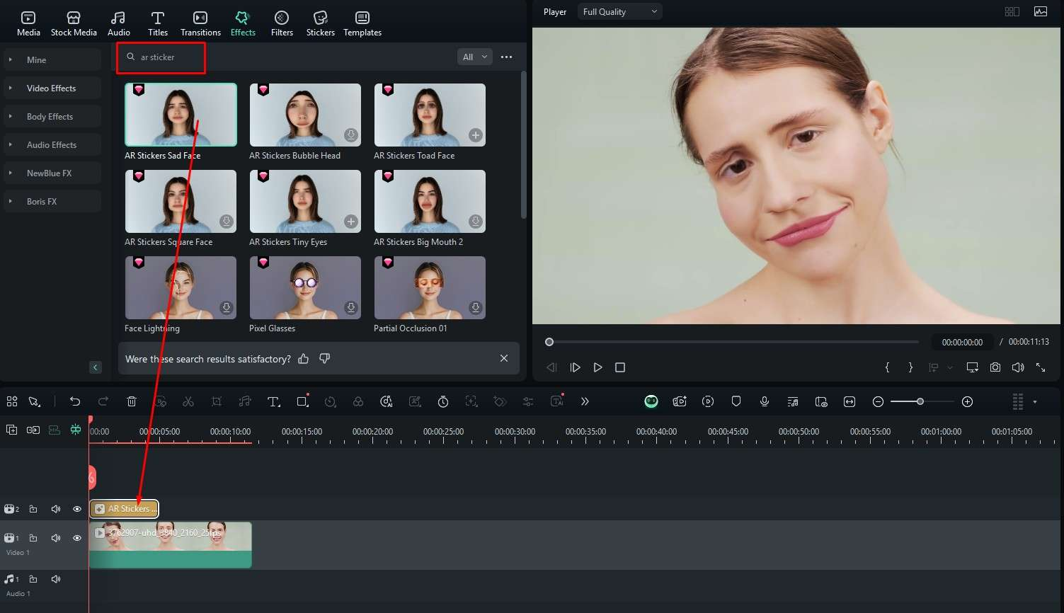 Interface of Wondershare Democreator Video Editor - an easy to use face editor for video