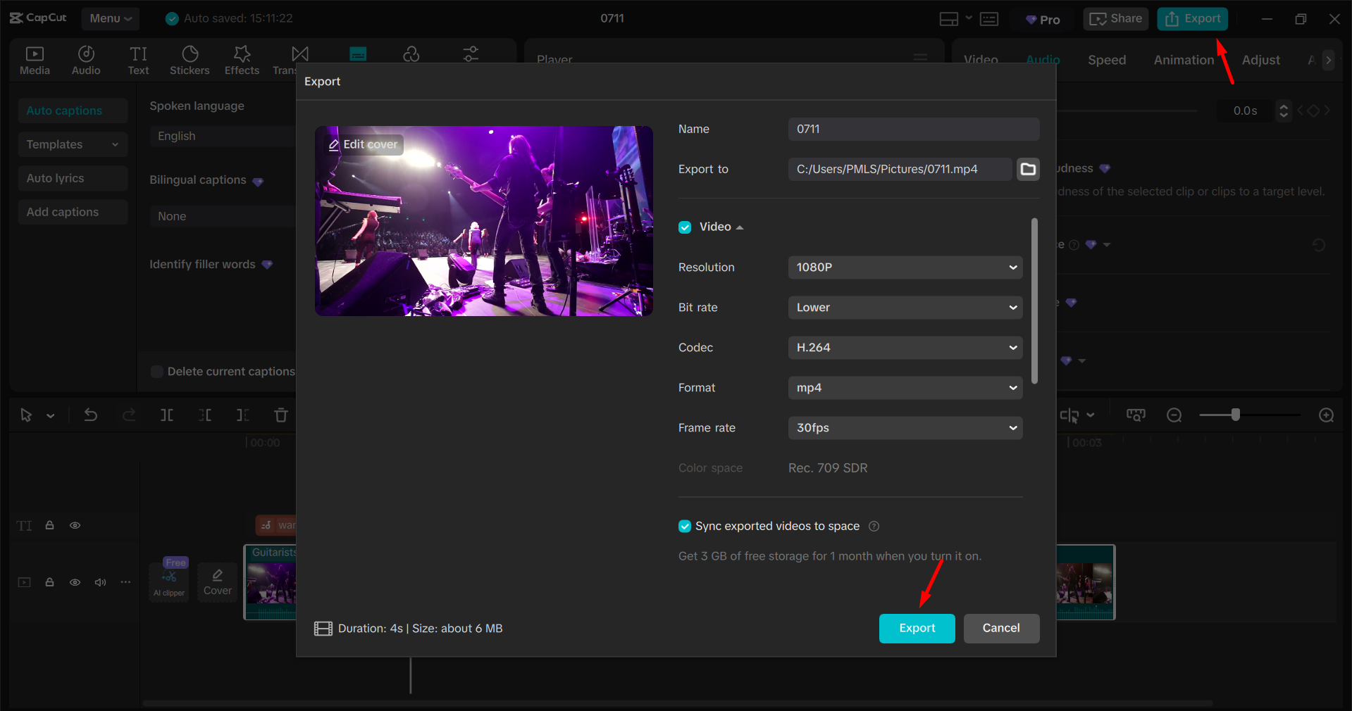 Mengekspor video dari editor video desktop CapCut