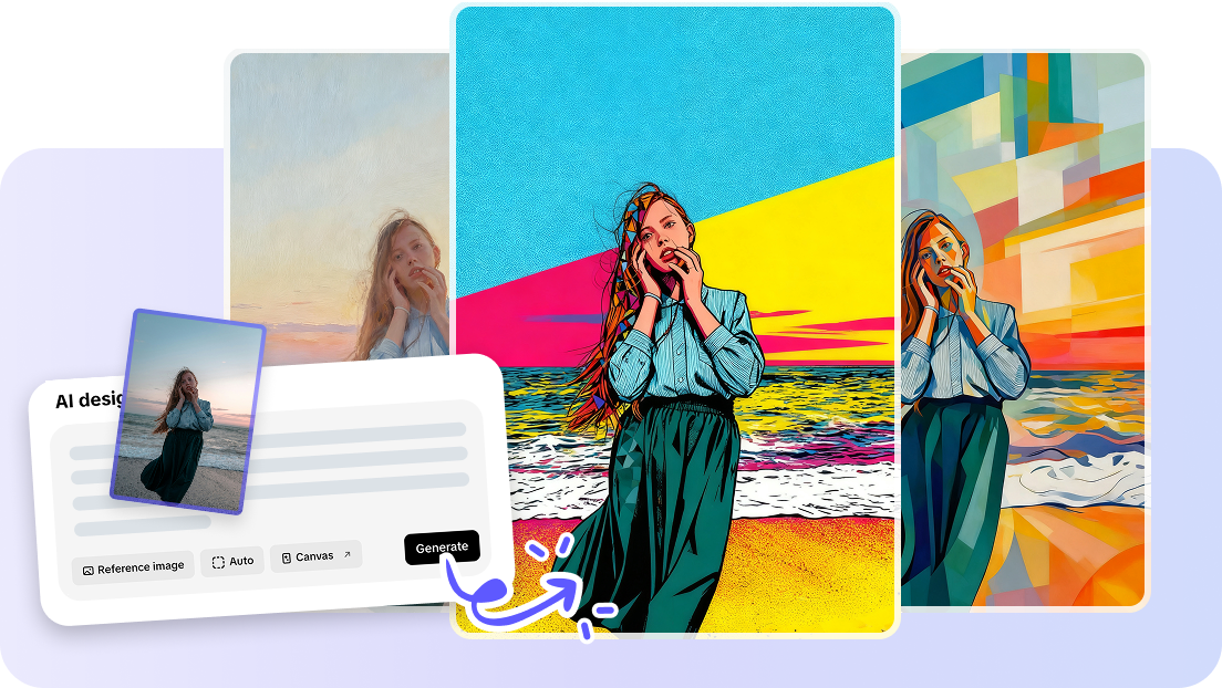 AI design tool for generating AI paintings