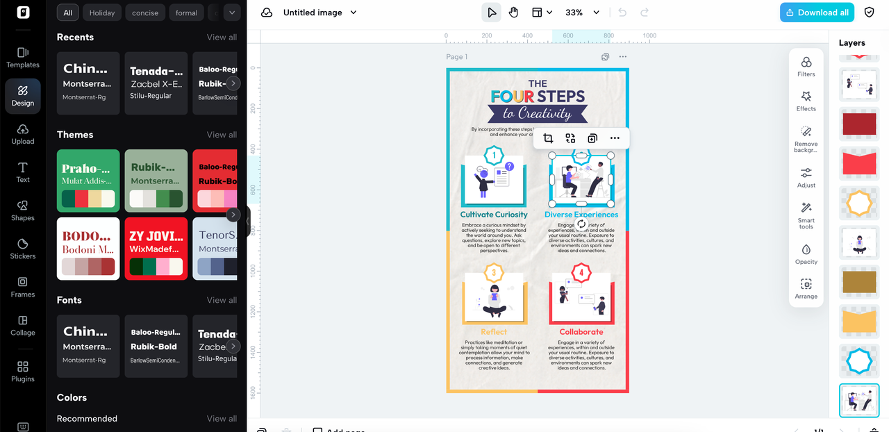 Cipta infografik dengan harmoni