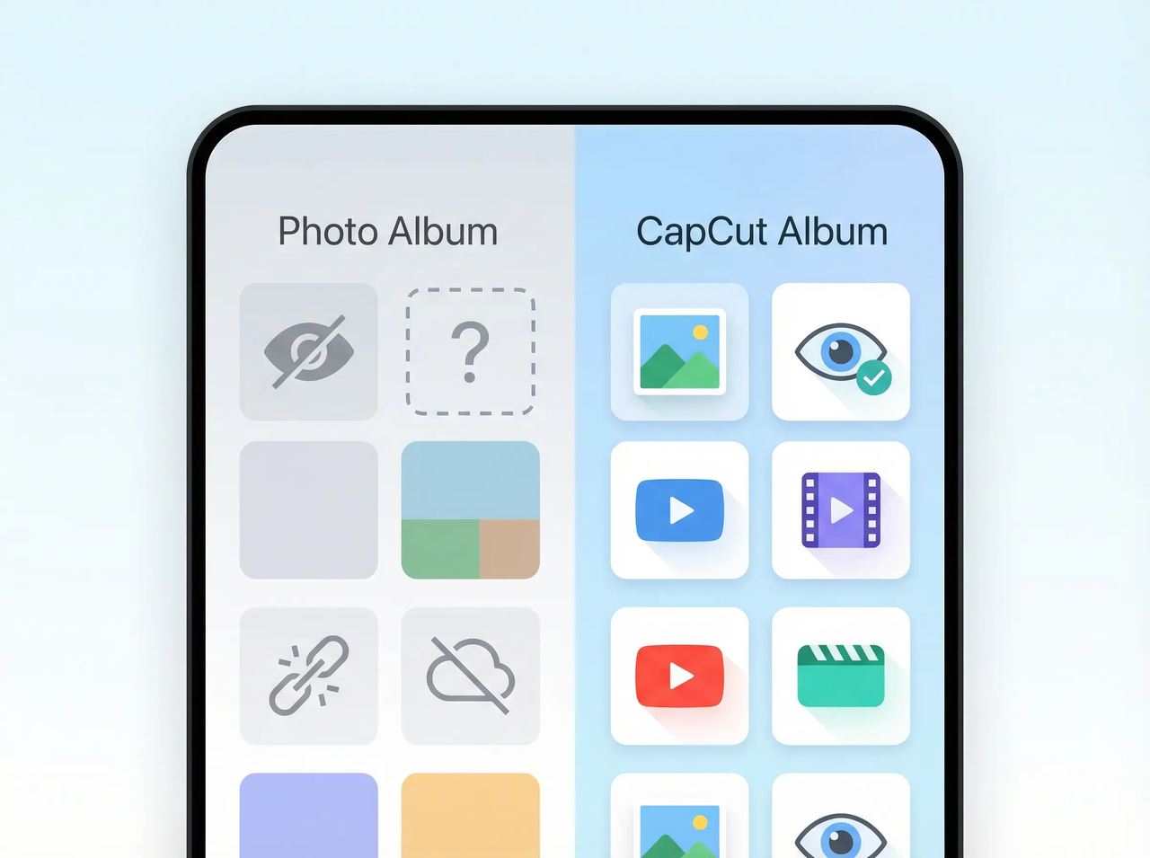 risorse non visualizzate nell'album fotografico del mio telefono
