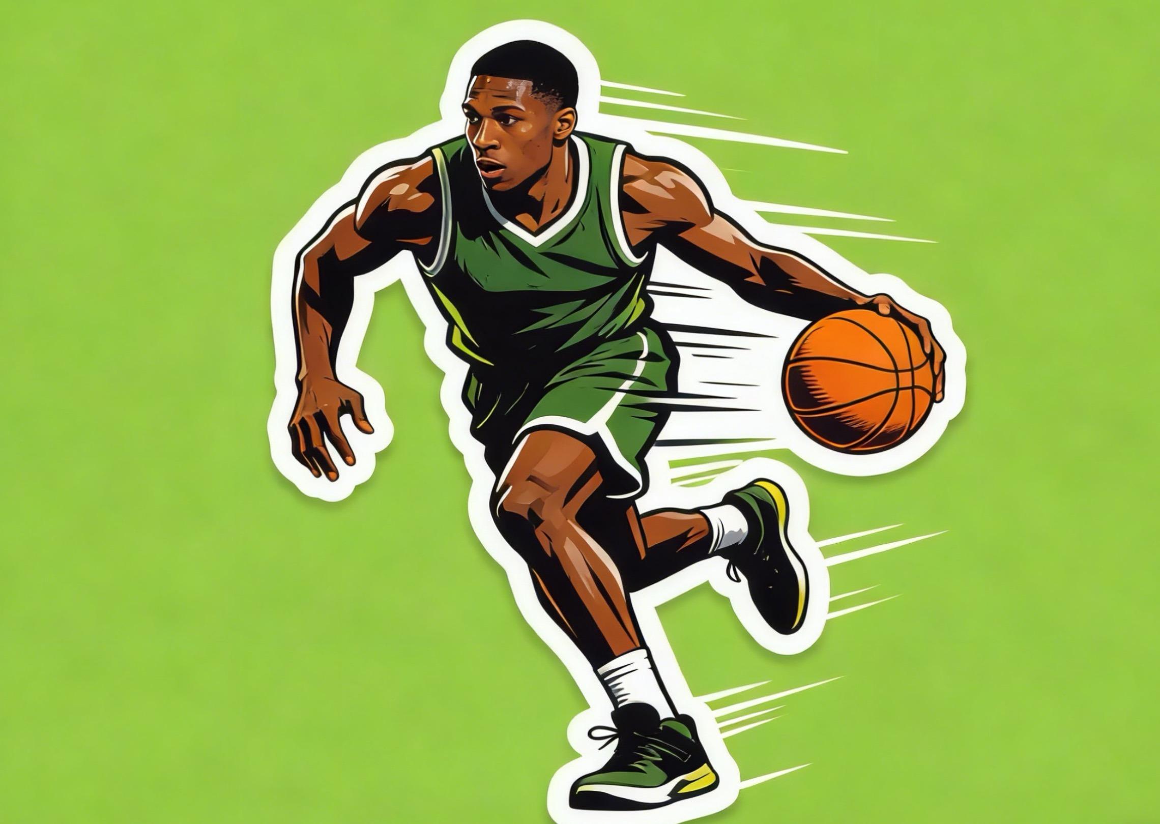 A sports-themed sticker