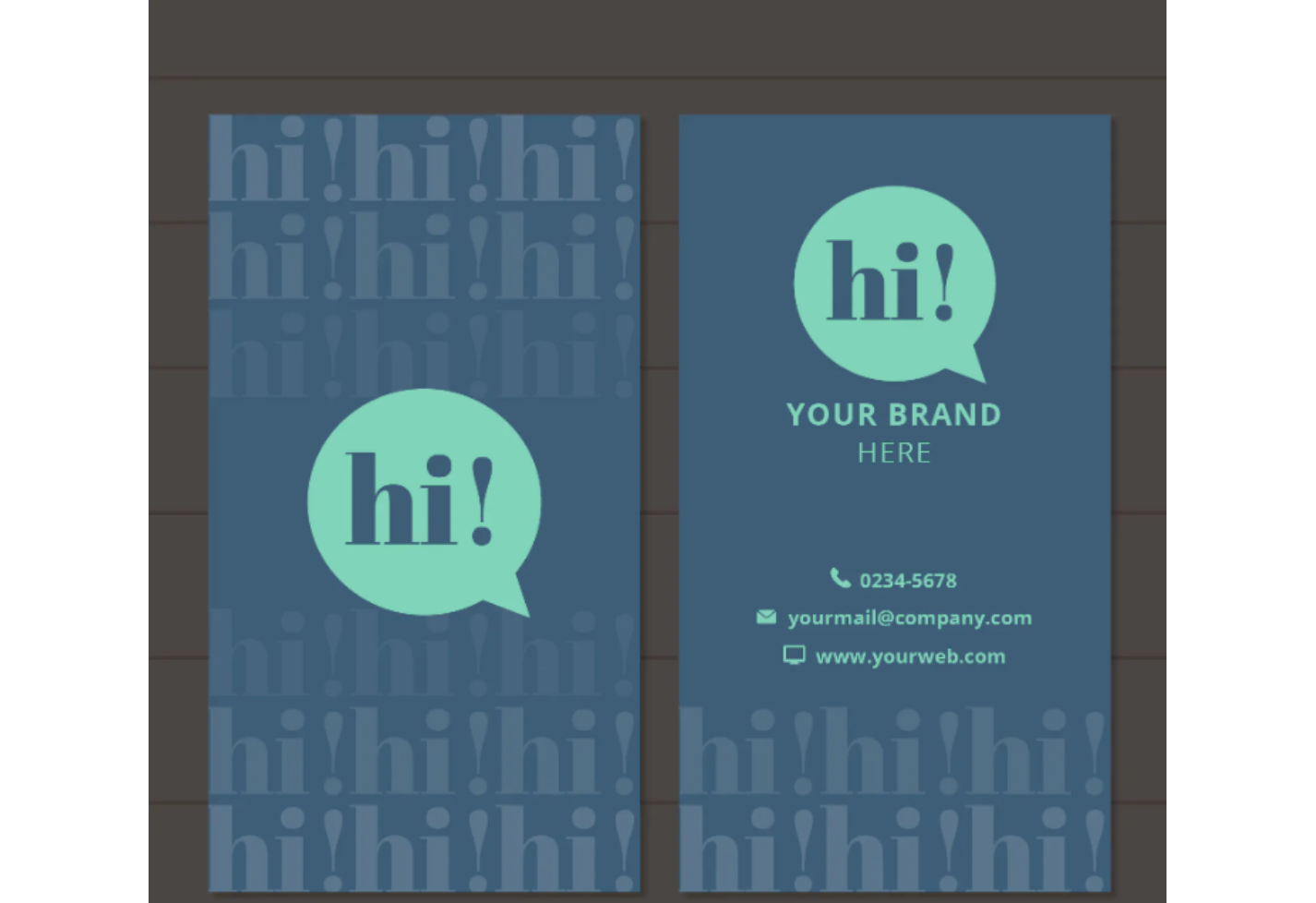 Business card with speech bubble graphic layout