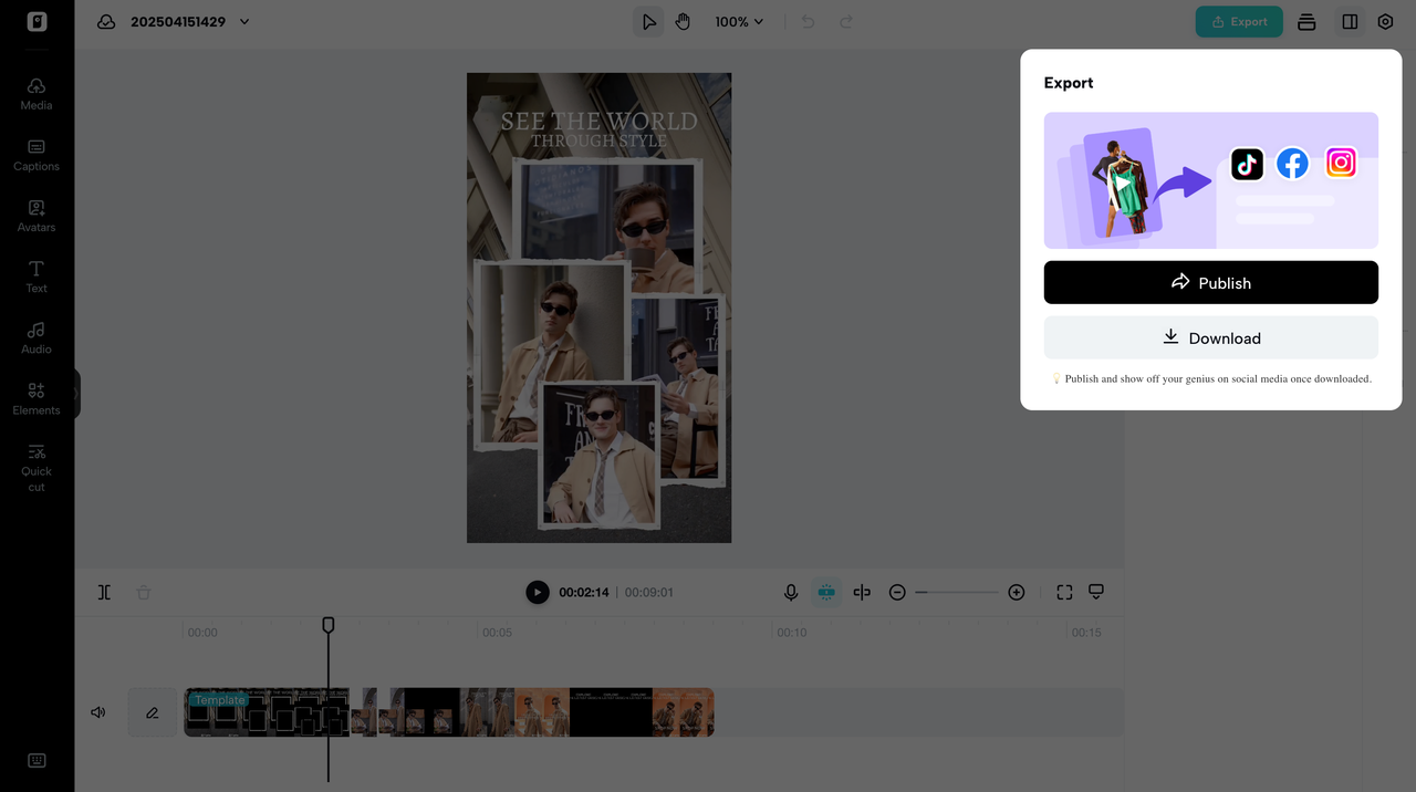 Export and share
