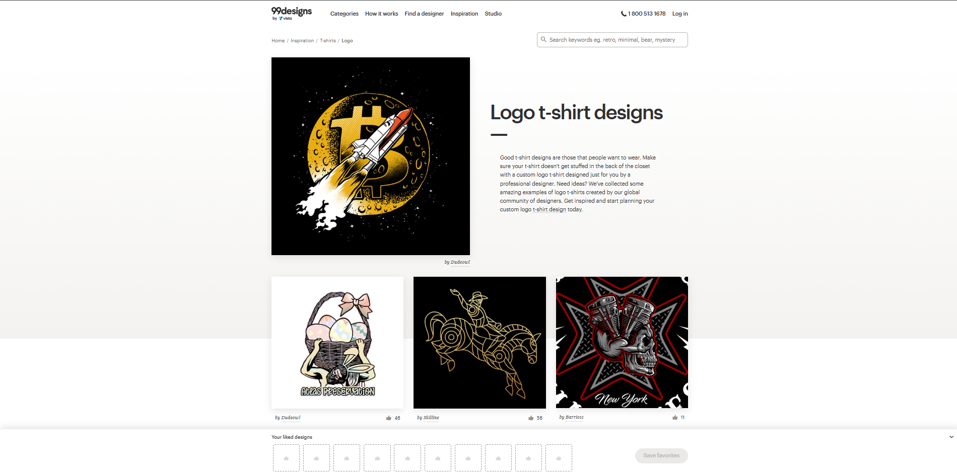 Benutzeroberfläche von 99Designs - ein weiteres Tool zur Erstellung cooler Logos für T-Shirt-Marken.