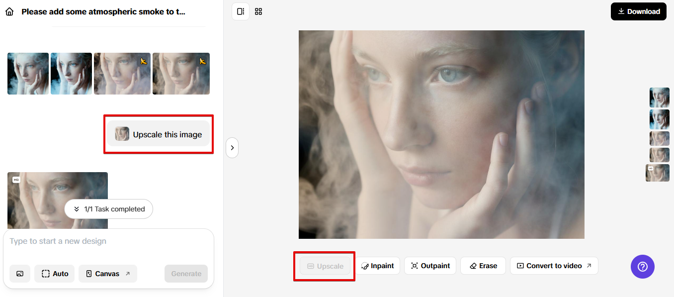 Herramienta de escalado en Pippit