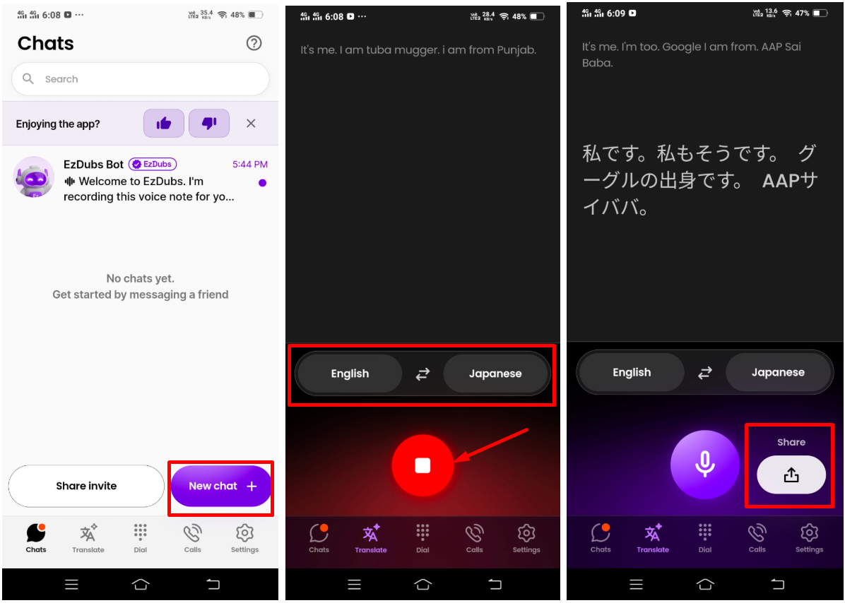 EzDubs app - How to translate your sound