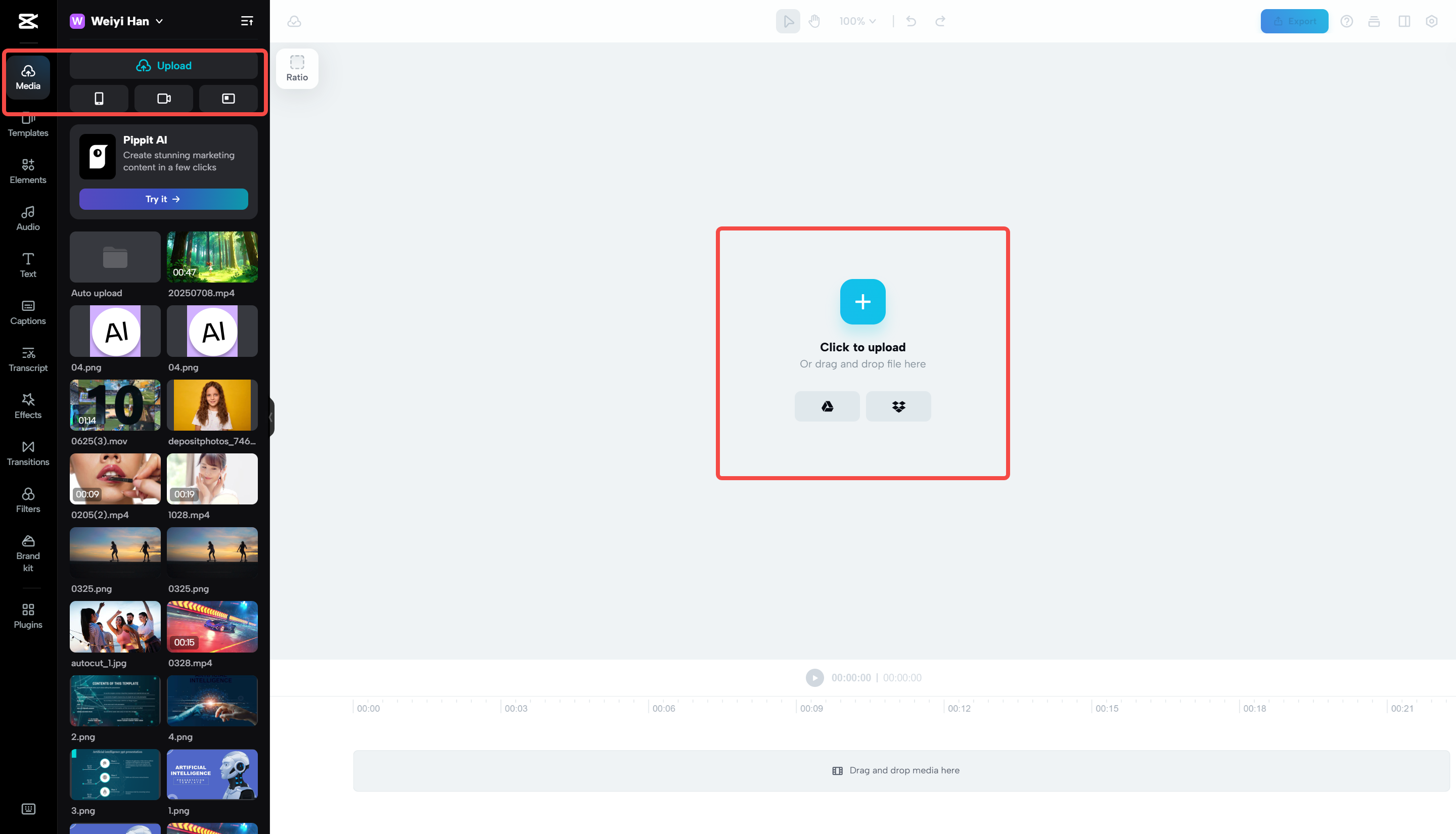 Upload a video