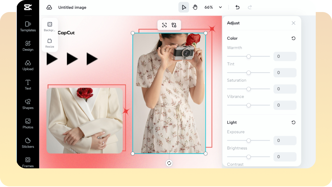 Strumenti di modifica personalizzati per ogni foto nella griglia dell'immagine
